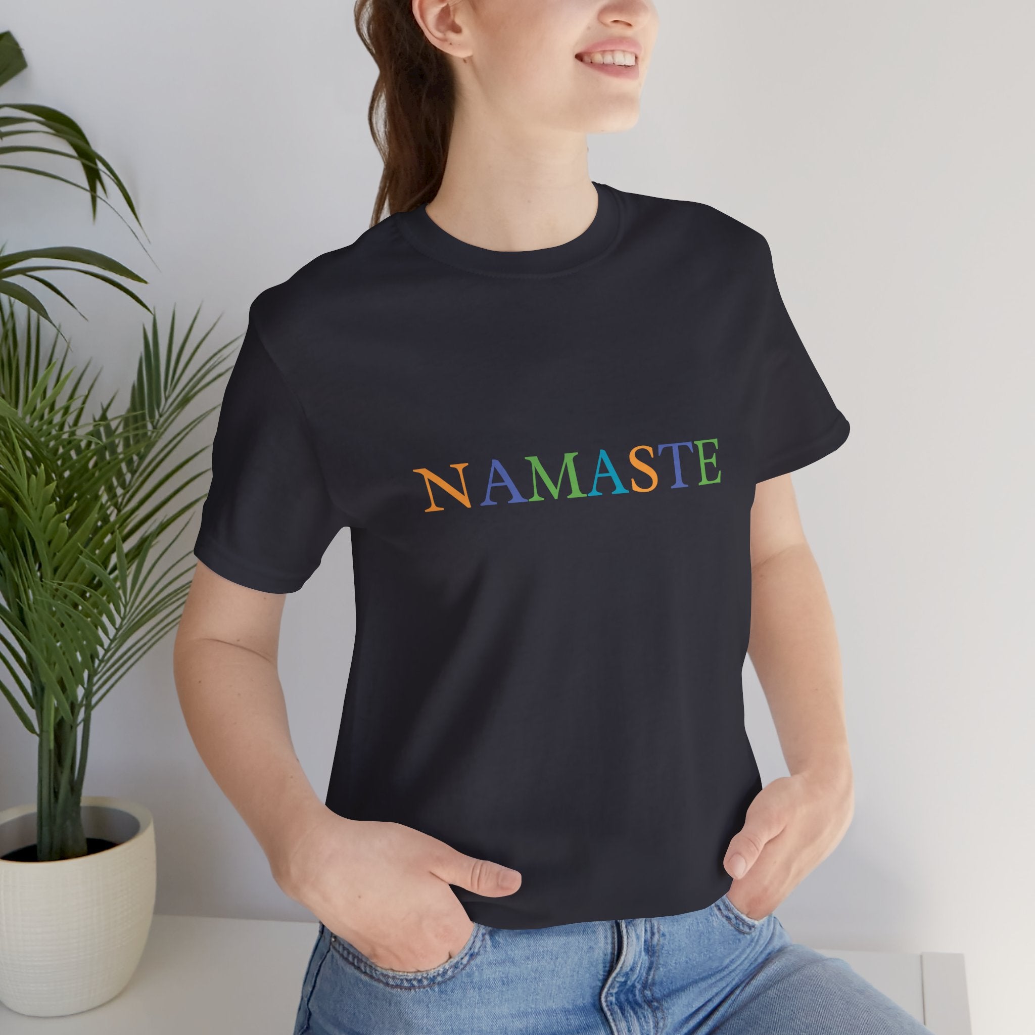 Tramunquiero NAMASTE Unisex T-Shirt with Crew Neckline