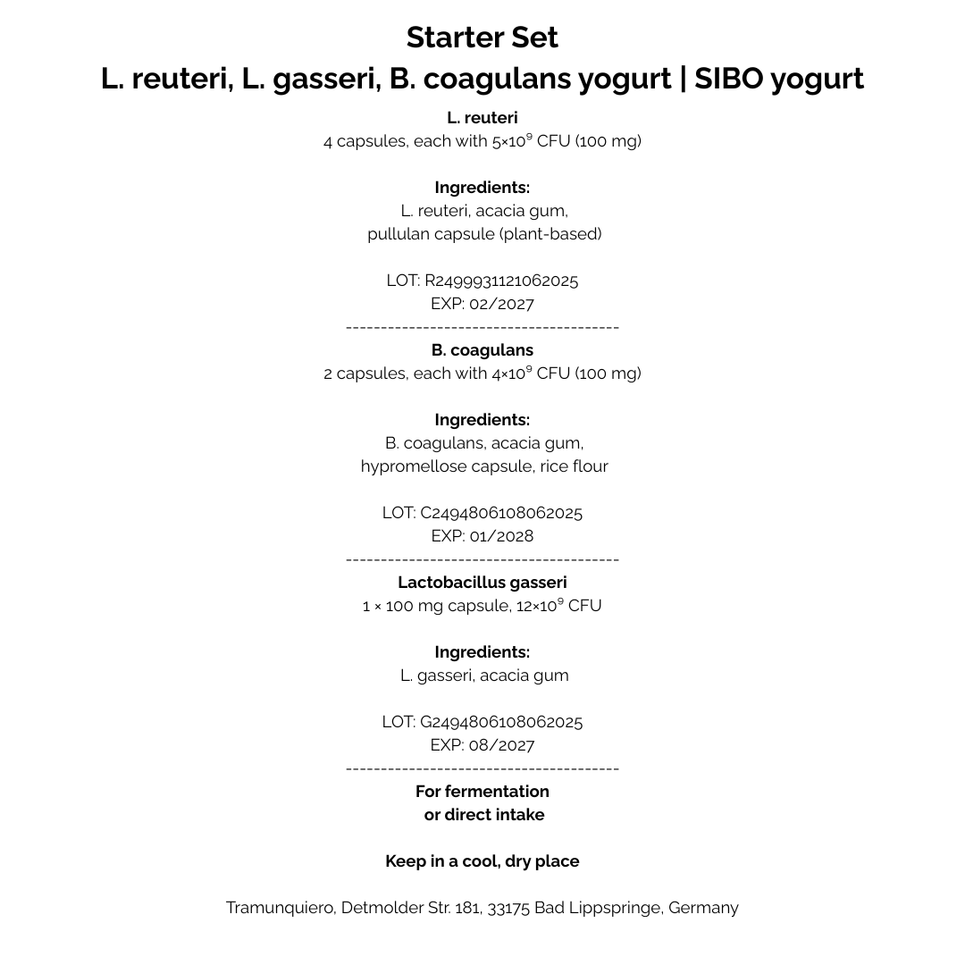 Kit de démarrage yaourt L. reuteri, L. gasseri, B. coagulans | Yaourt SIBO